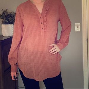 Long sleeve coral blouse